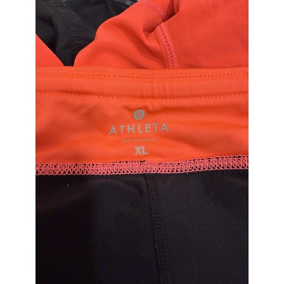 Athleta Women's Orange Black Pulse Shortie 2 in 1 Shorts Size Xl - Picture 6 of 6